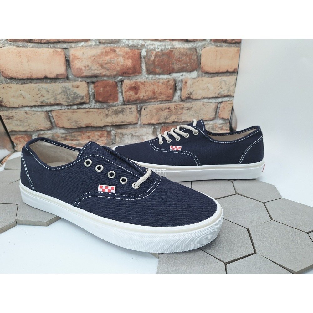Vans Skate Authentic Navy Turtledove White Popcush Classic Rare Men Sz 11.5 Lx